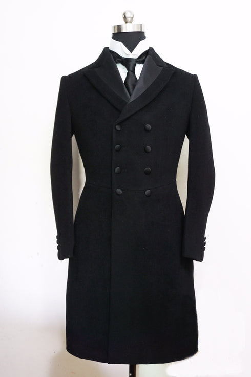 Gothic Black Frock Coat Dress – Inspired by 19th Century Men’s Frock Coats Plus Size